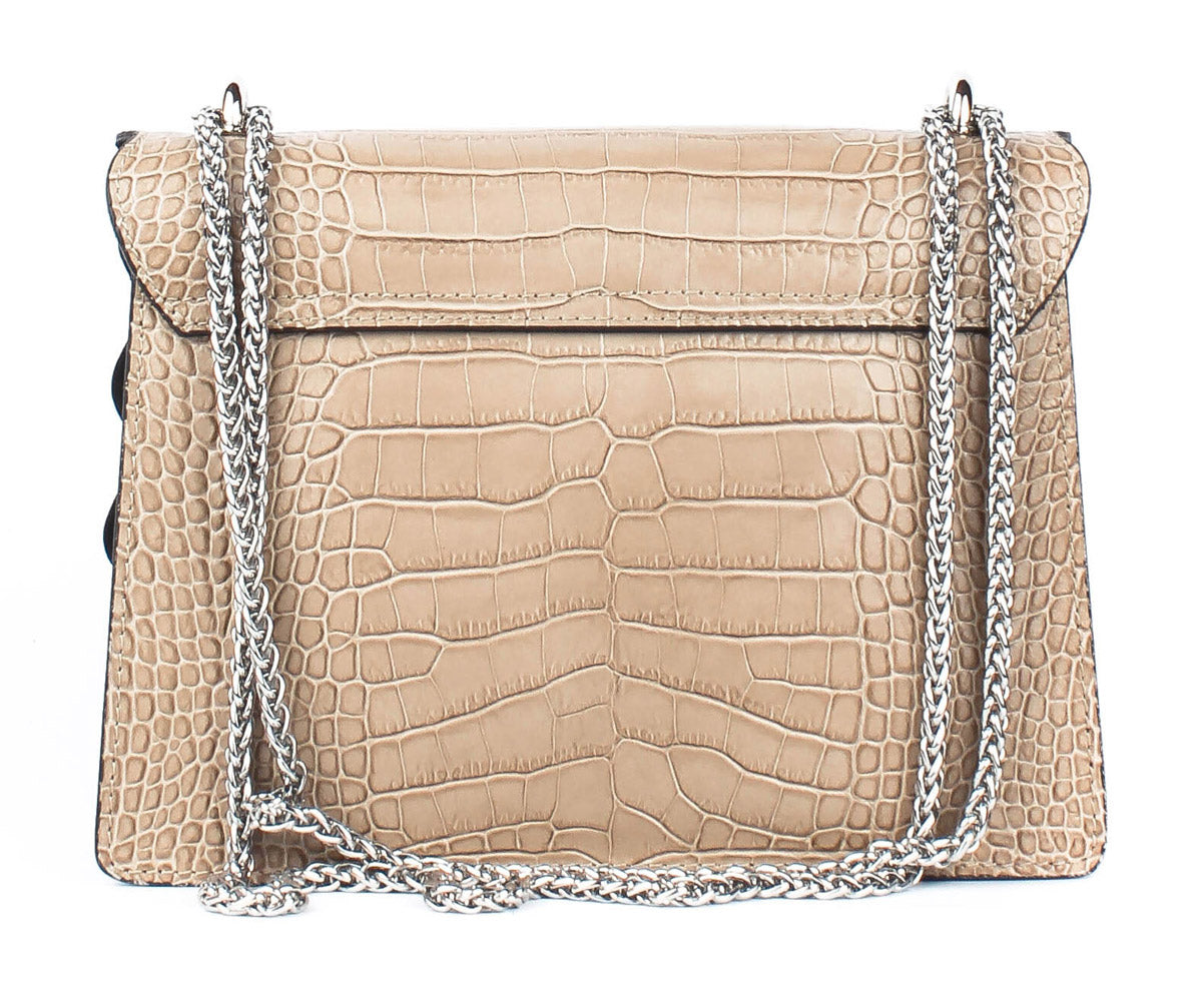 Bandolera de piel italiana Gris 7911-52-36