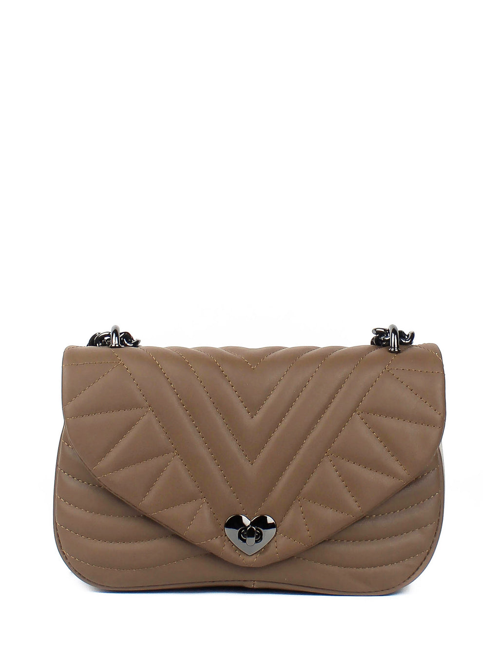 Bandolera de piel italiana Gris, Marrón 3388-104-37