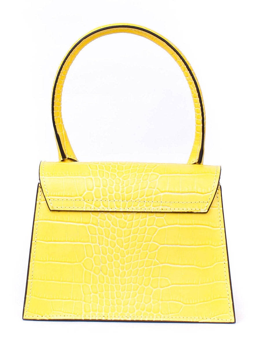 Bolso de mano de piel italiana Amarillo 2908-15-36