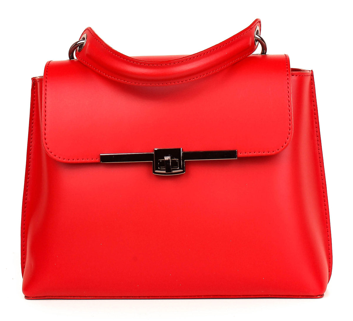 Bolso de mano de piel italiana RITMO Rojo