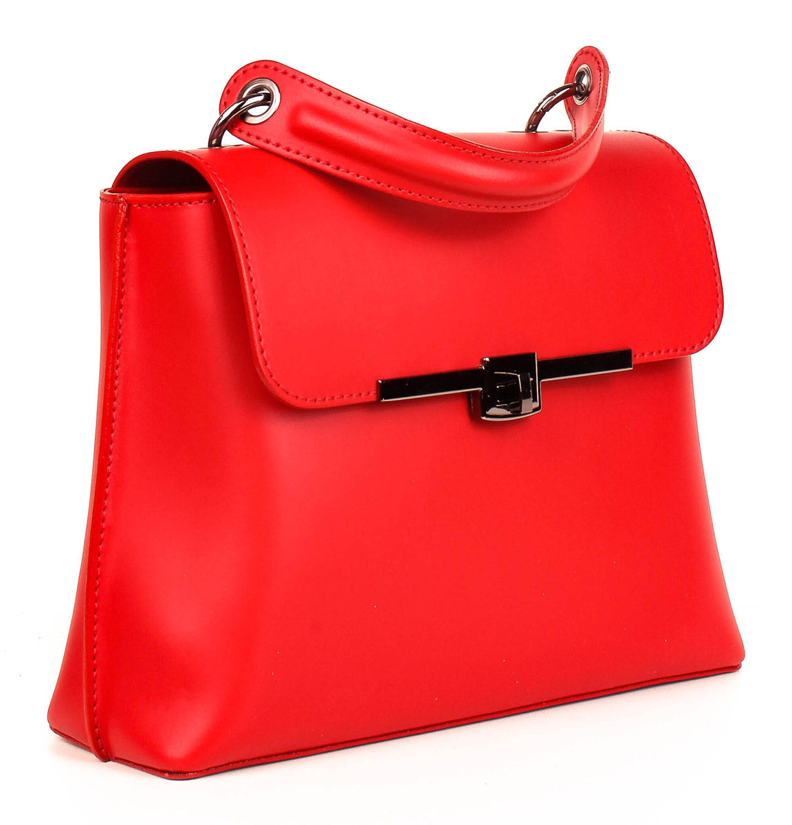 Bolso de mano de piel italiana RITMO Rojo