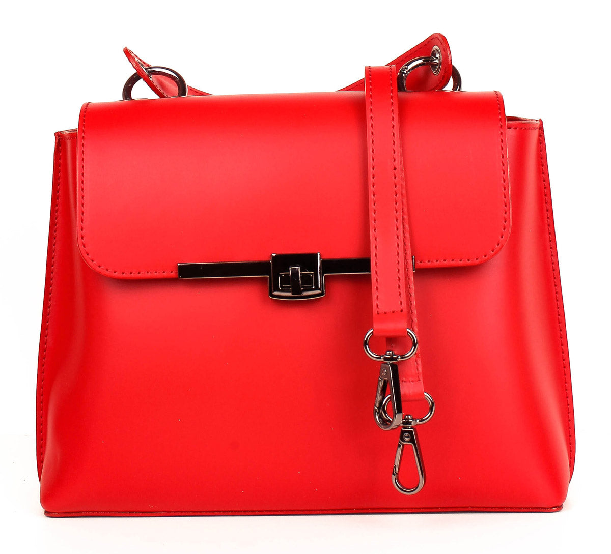 Bolso de mano de piel italiana RITMO Rojo
