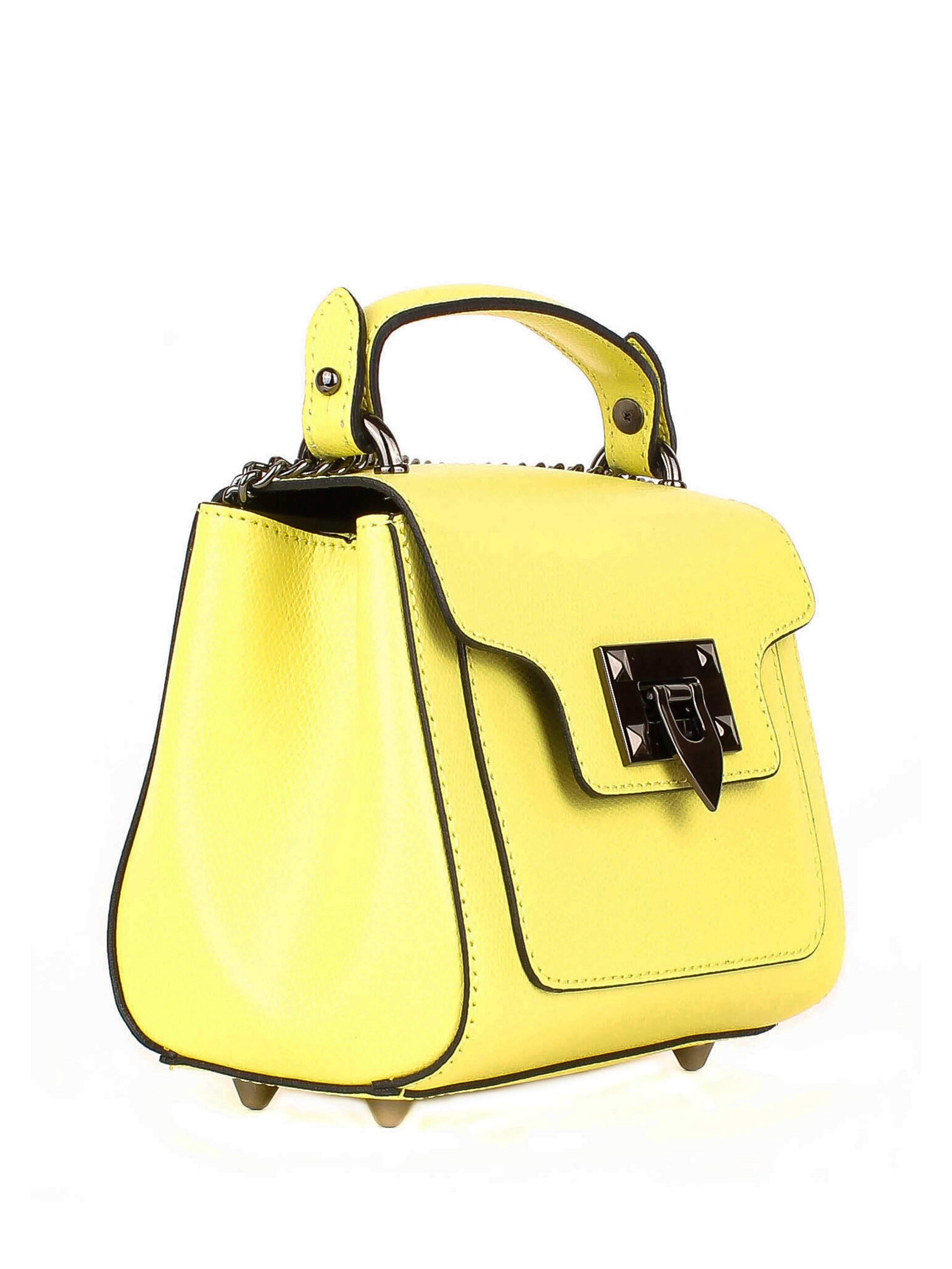 Bolso de mano de piel italiana Amarillo 1991-15-33