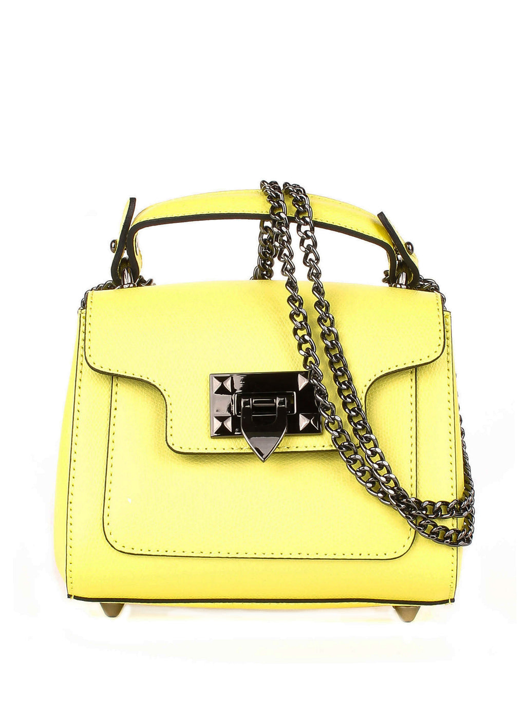 Bolso de mano de piel italiana Amarillo 1991-15-33