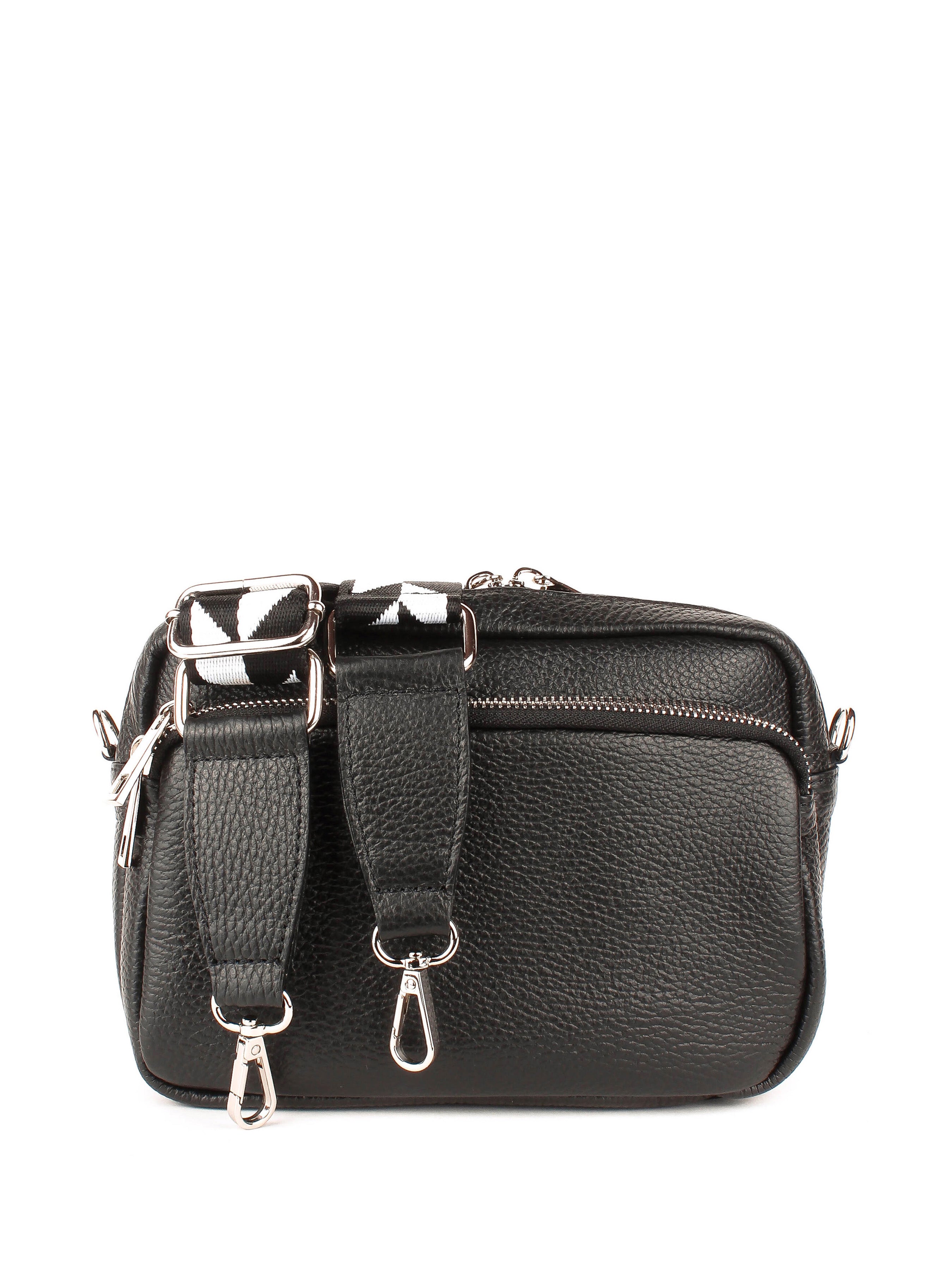 Bandolera de piel italiana Negro 3227-05-32