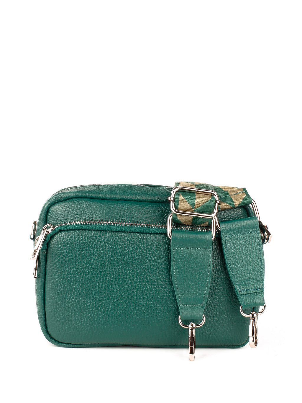 Bandolera de piel italiana Verde 3227-64-32