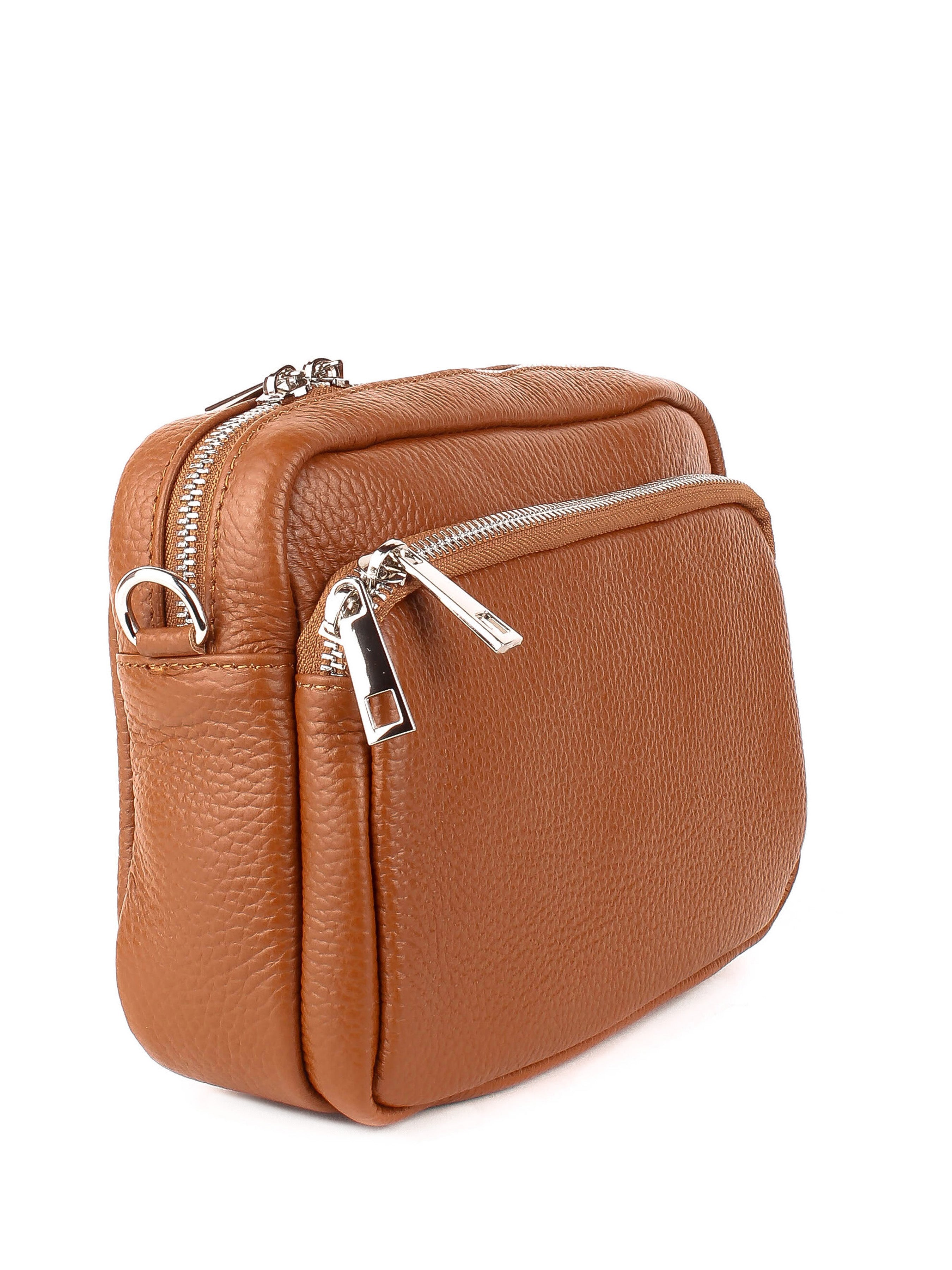 Bandolera de piel italiana Rojo 3227-45-32