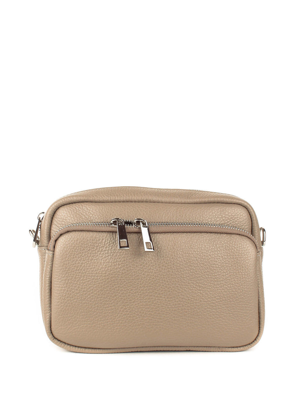 Bandolera de piel italiana Gris, Marrón 3227-104-32