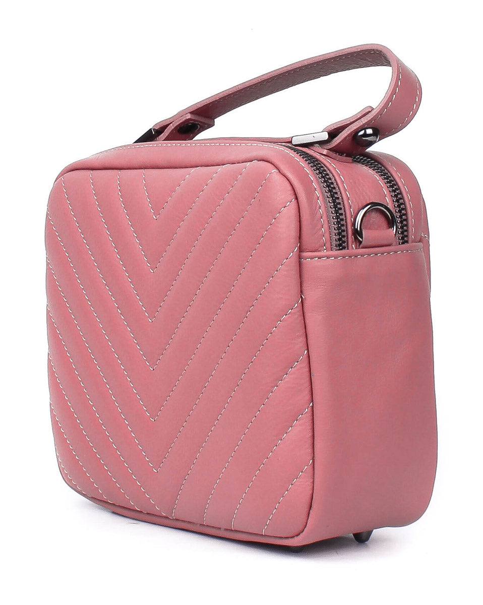 Bolso de mano de piel italiana SIOUXSIE Rosa