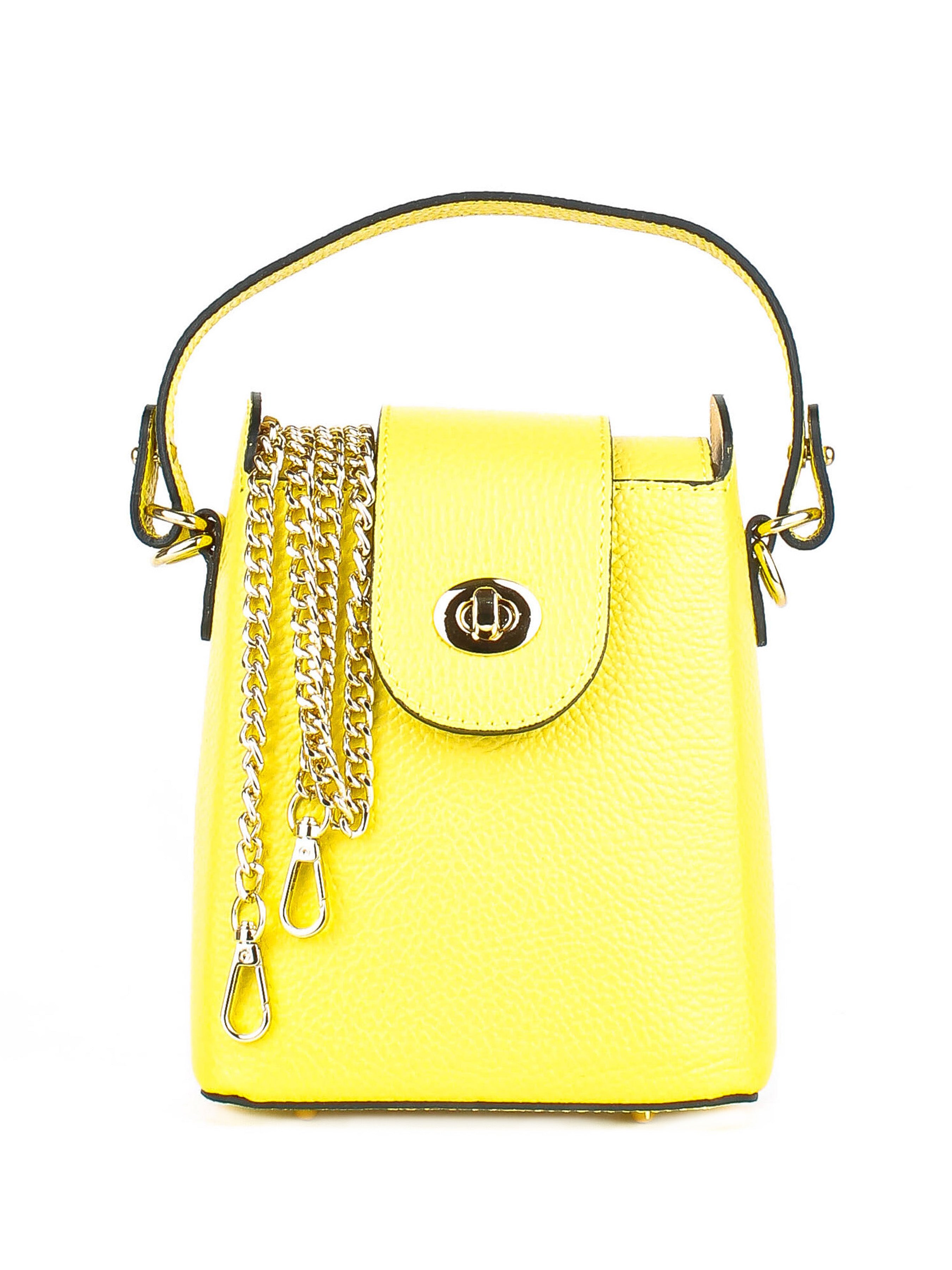 Bandolera de piel italiana Amarillo 8811-15-32