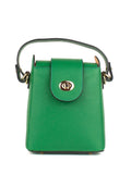 Bandolera de piel italiana Verde 8811-08-32