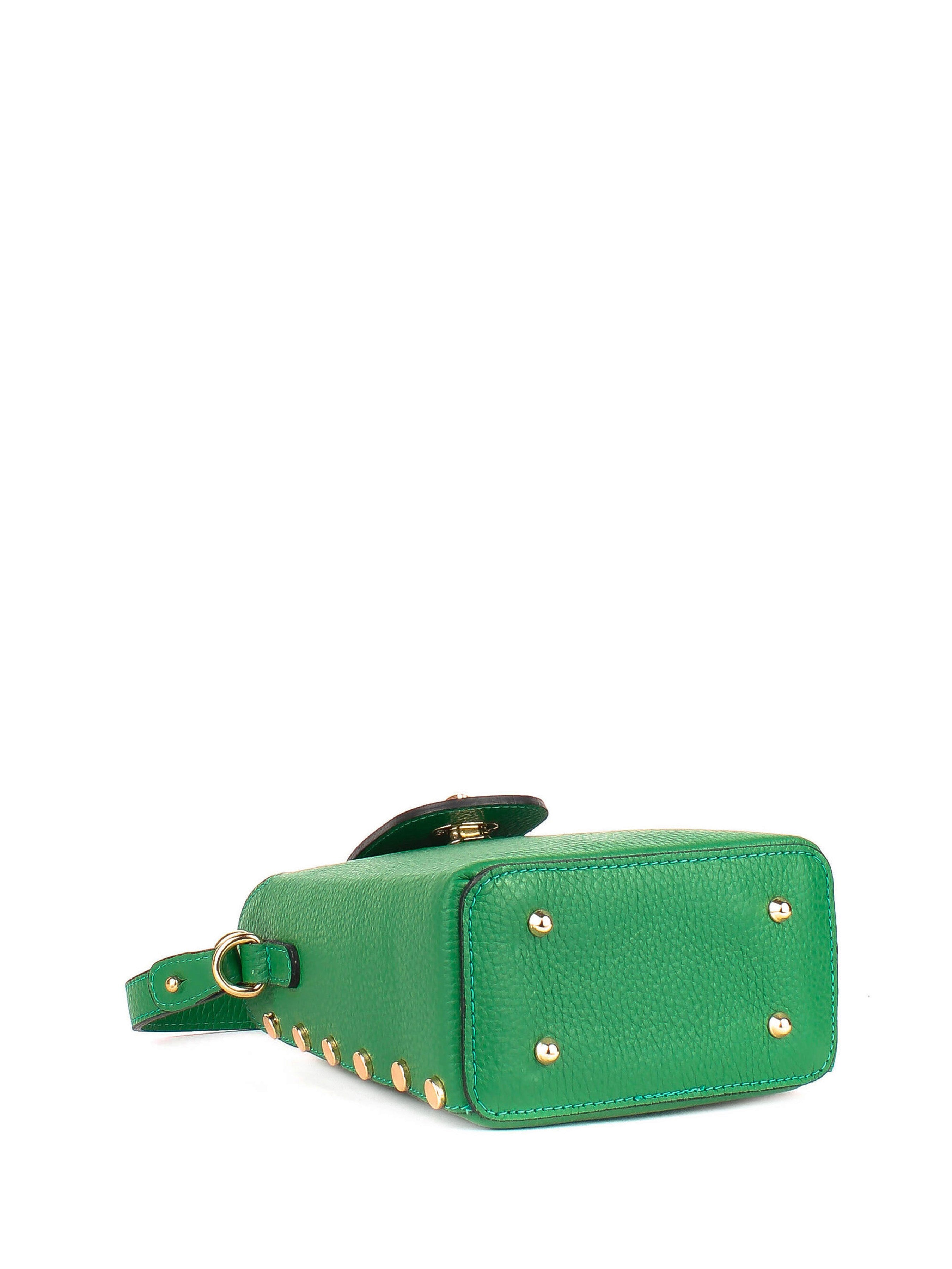 Bandolera de piel italiana Verde 8811-08-32