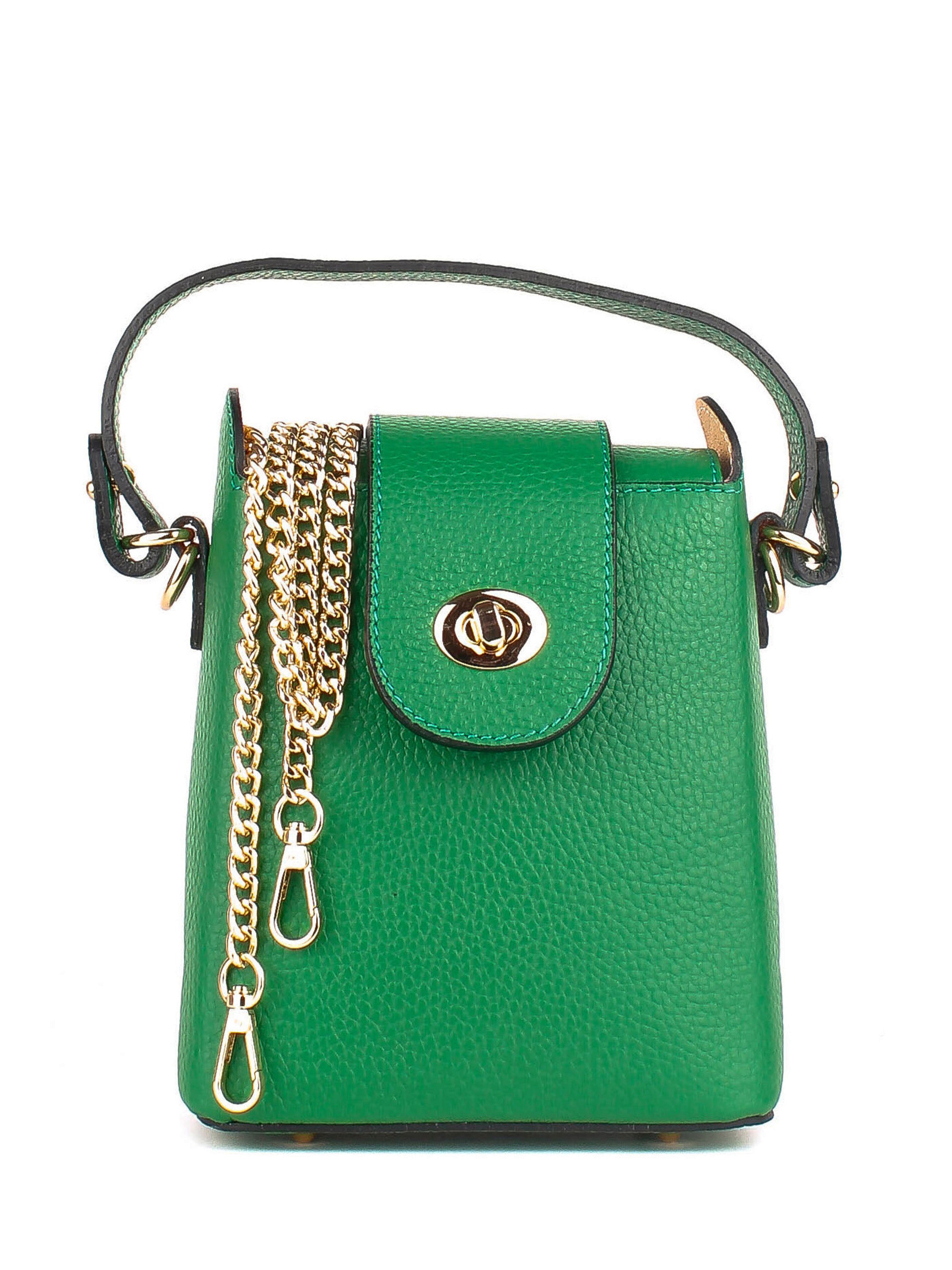 Bandolera de piel italiana Verde 8811-08-32