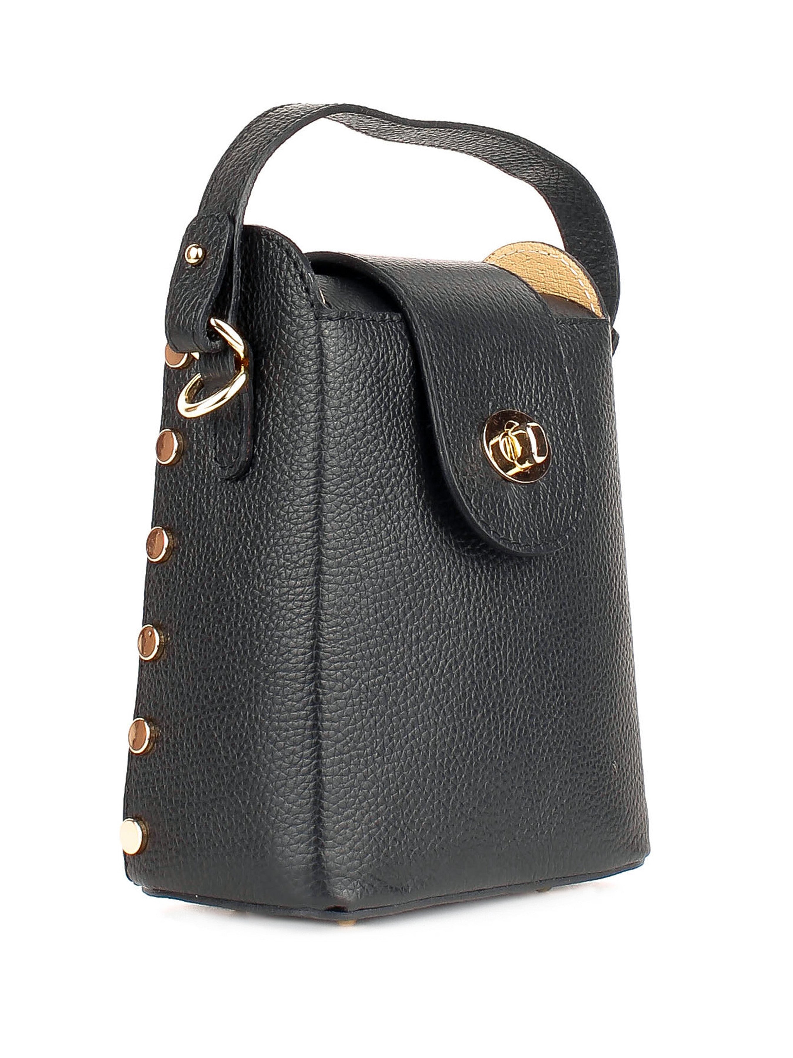 Bandolera de piel italiana Negro 8811-05-32