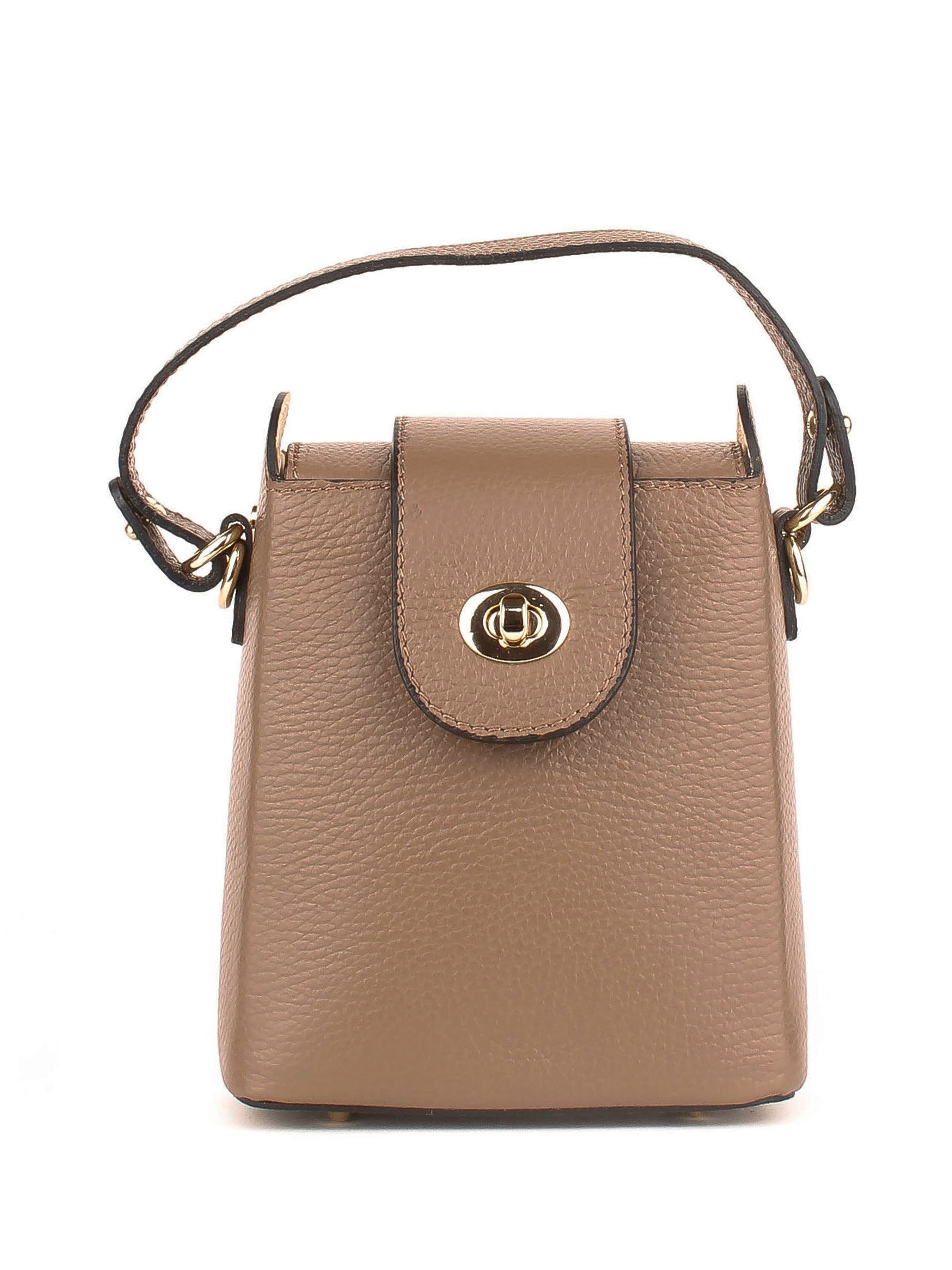 Bandolera de piel italiana Gris, Marrón 8811-104-32