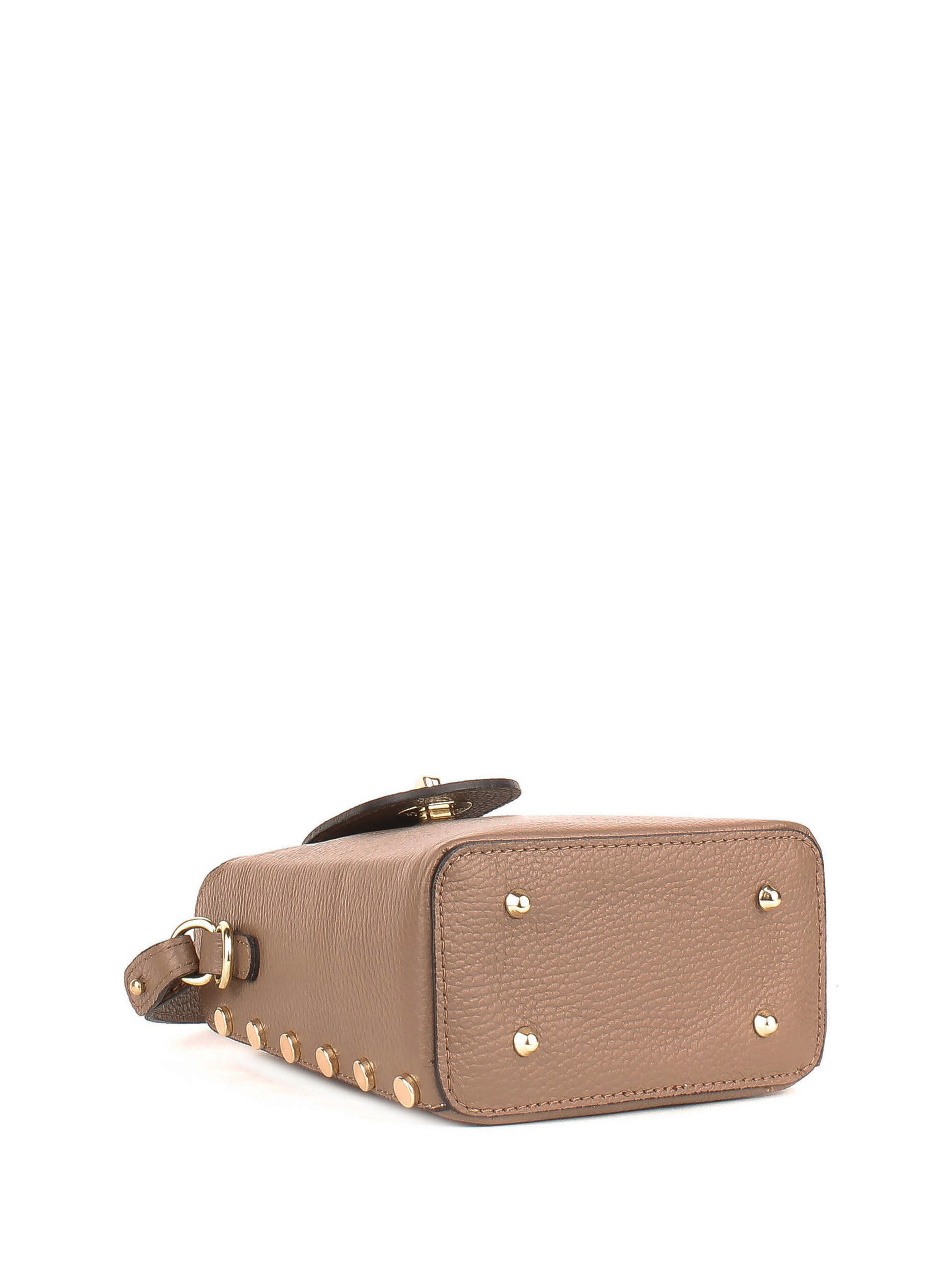 Bandolera de piel italiana Gris, Marrón 8811-104-32