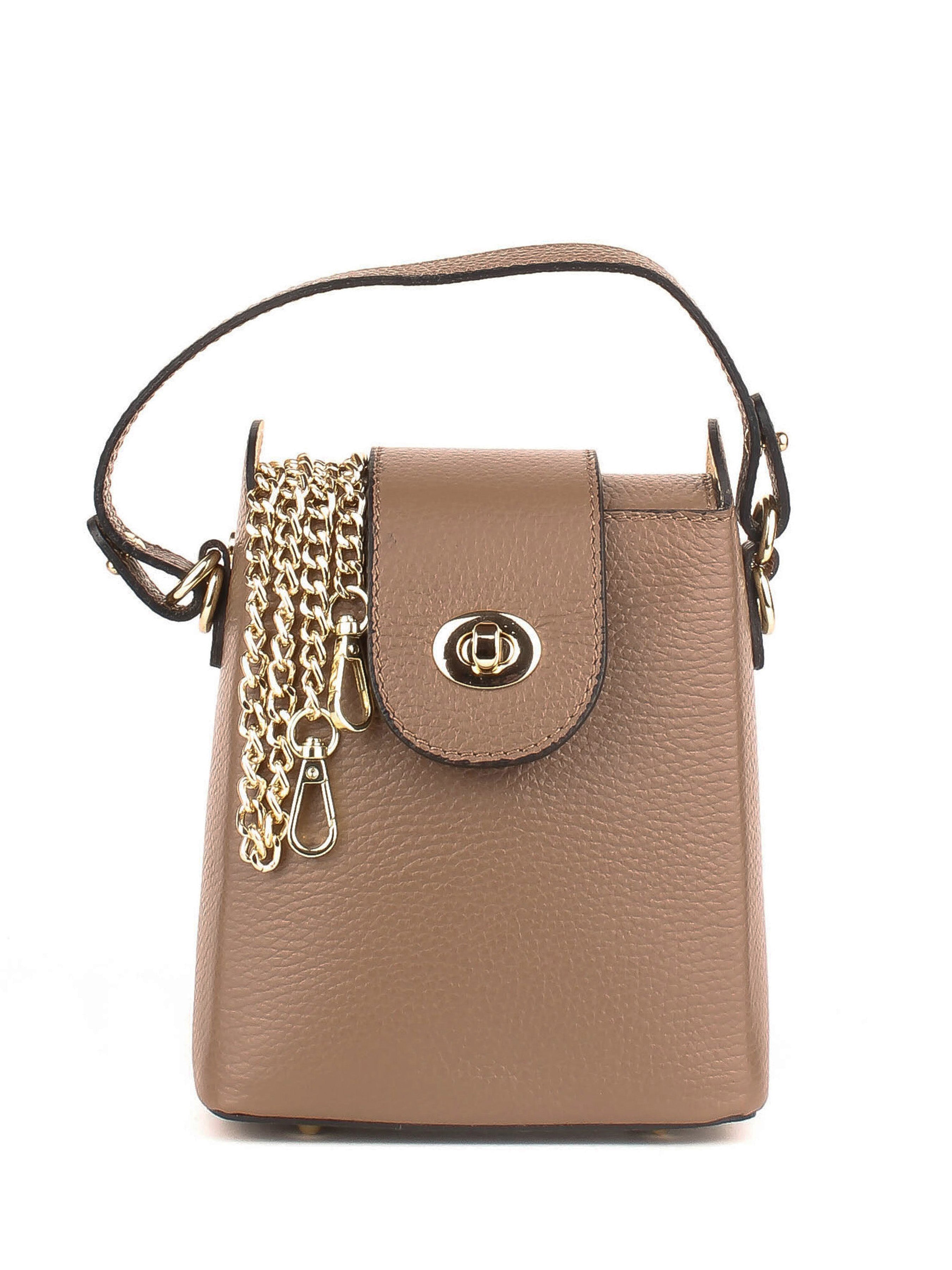 Bandolera de piel italiana Gris, Marrón 8811-104-32