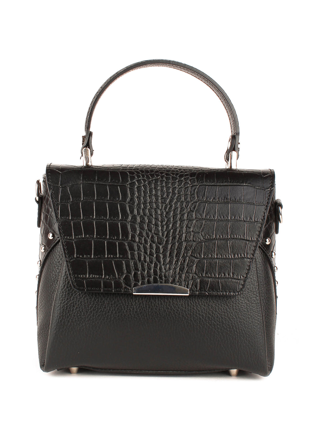 Bolso de mano de piel italiana Negro 6399-05-101