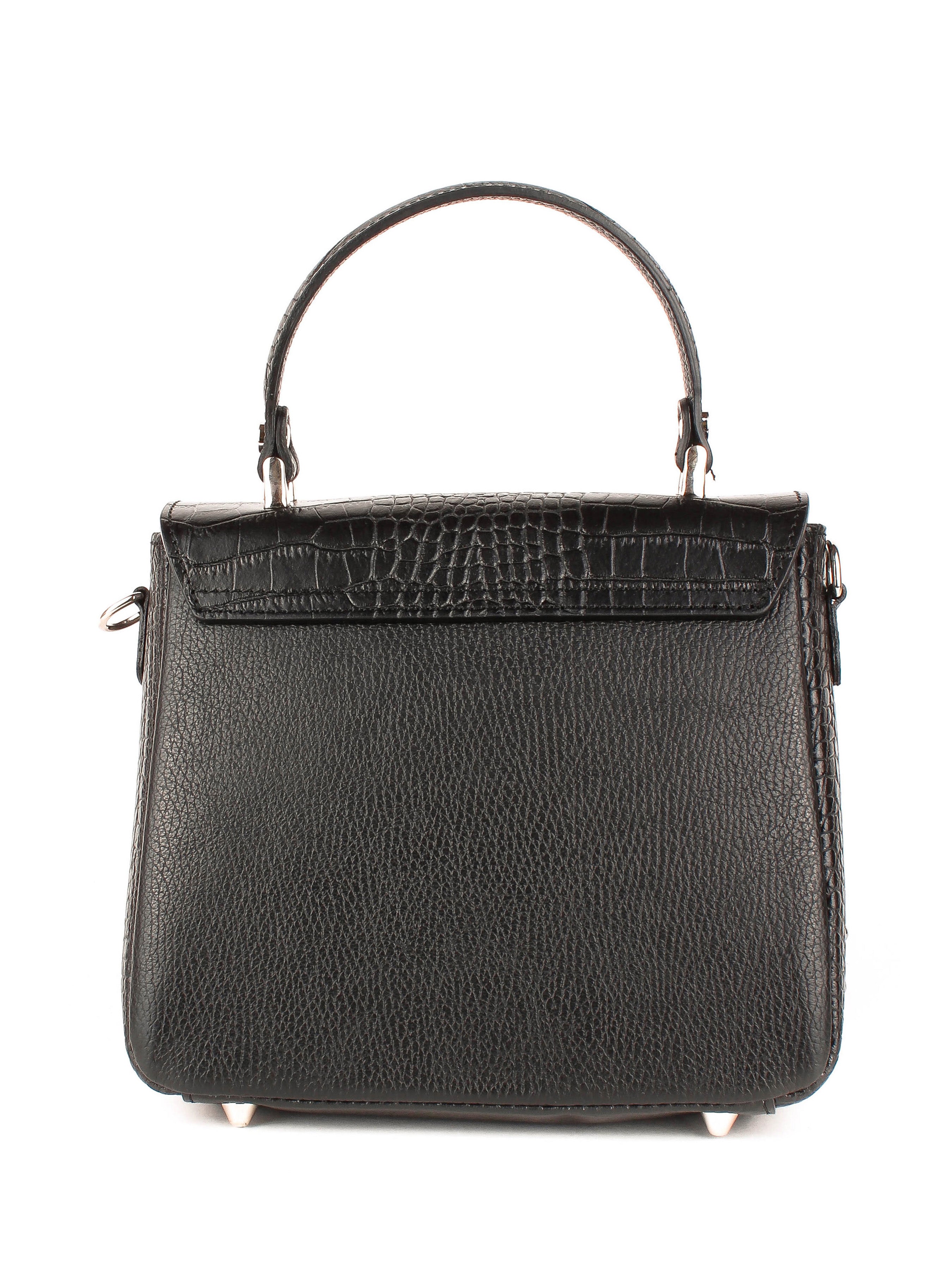 Bolso de mano de piel italiana Negro 6399-05-101