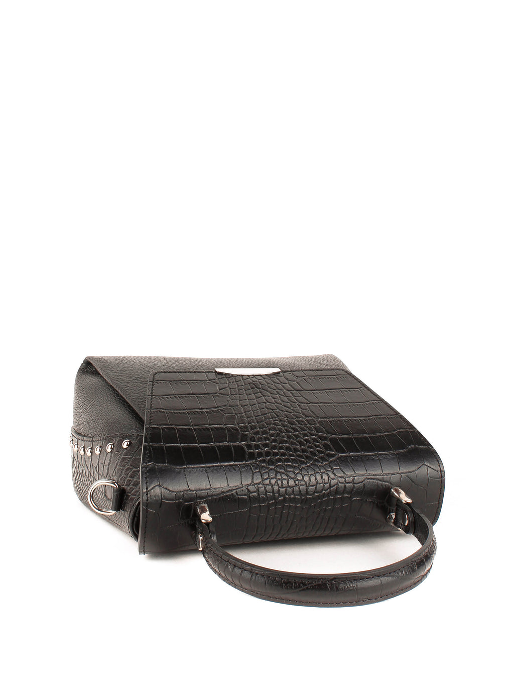 Bolso de mano de piel italiana Negro 6399-05-101