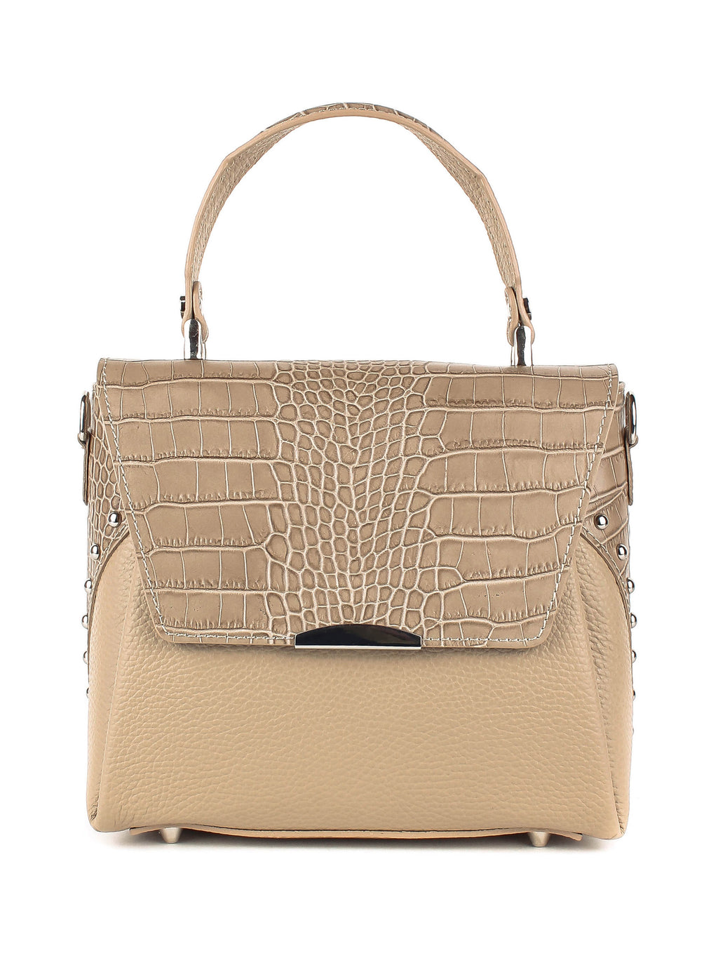 Bolso de mano de piel italiana Gris 6399-52-101