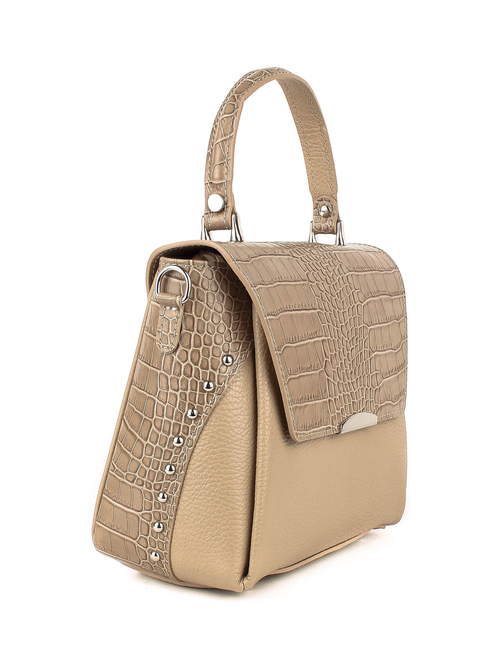 Bolso de mano de piel italiana Gris 6399-52-101