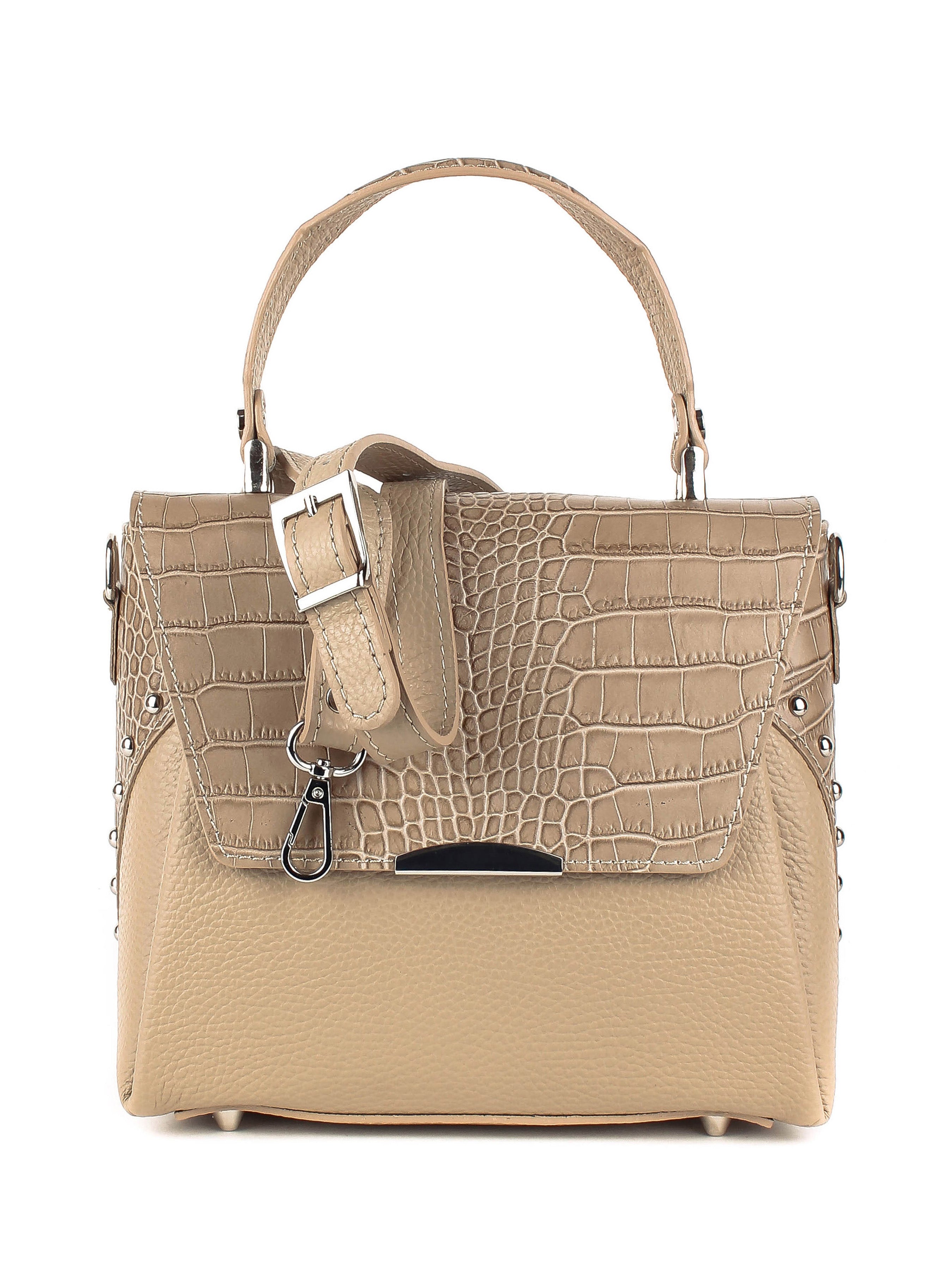 Bolso de mano de piel italiana Gris 6399-52-101