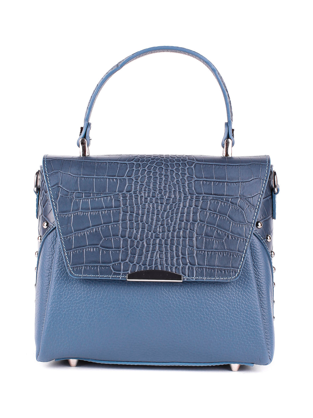 Bolso de mano de piel italiana Темно блакитний 6399-97-101