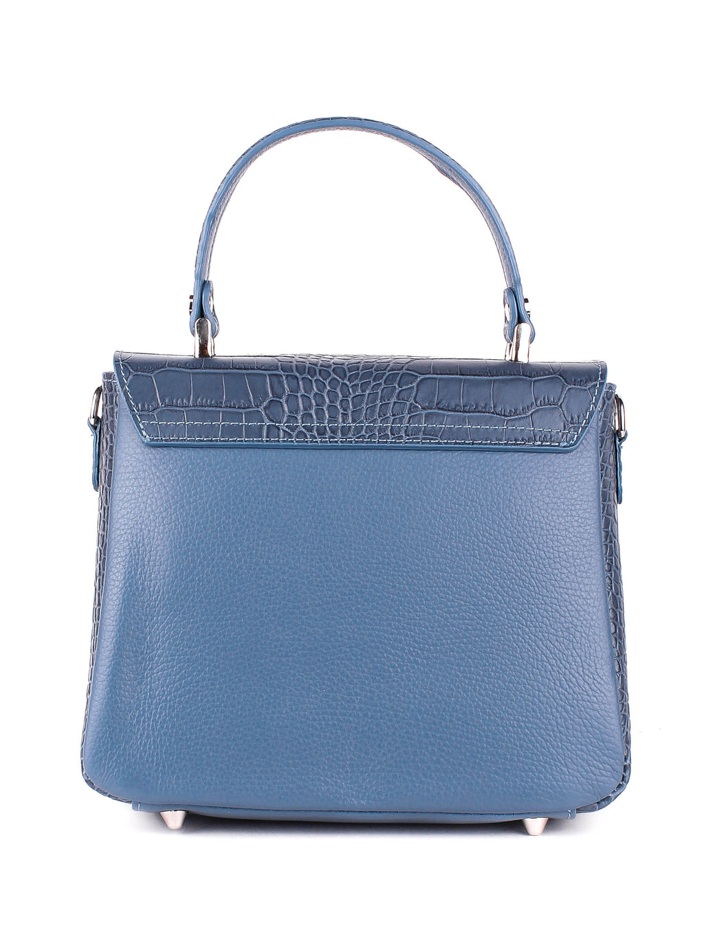 Bolso de mano de piel italiana Темно блакитний 6399-97-101