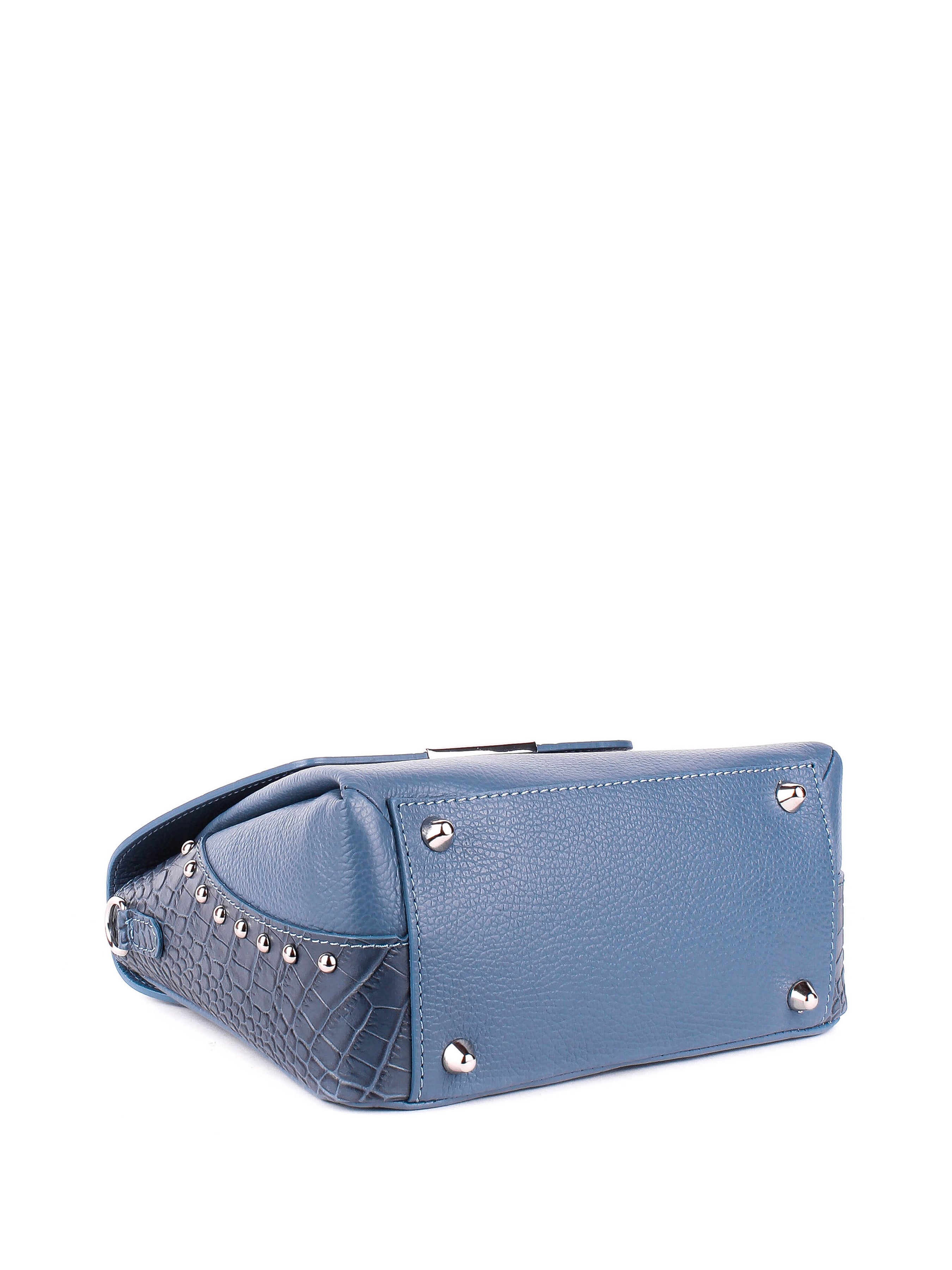 Bolso de mano de piel italiana Темно блакитний 6399-97-101