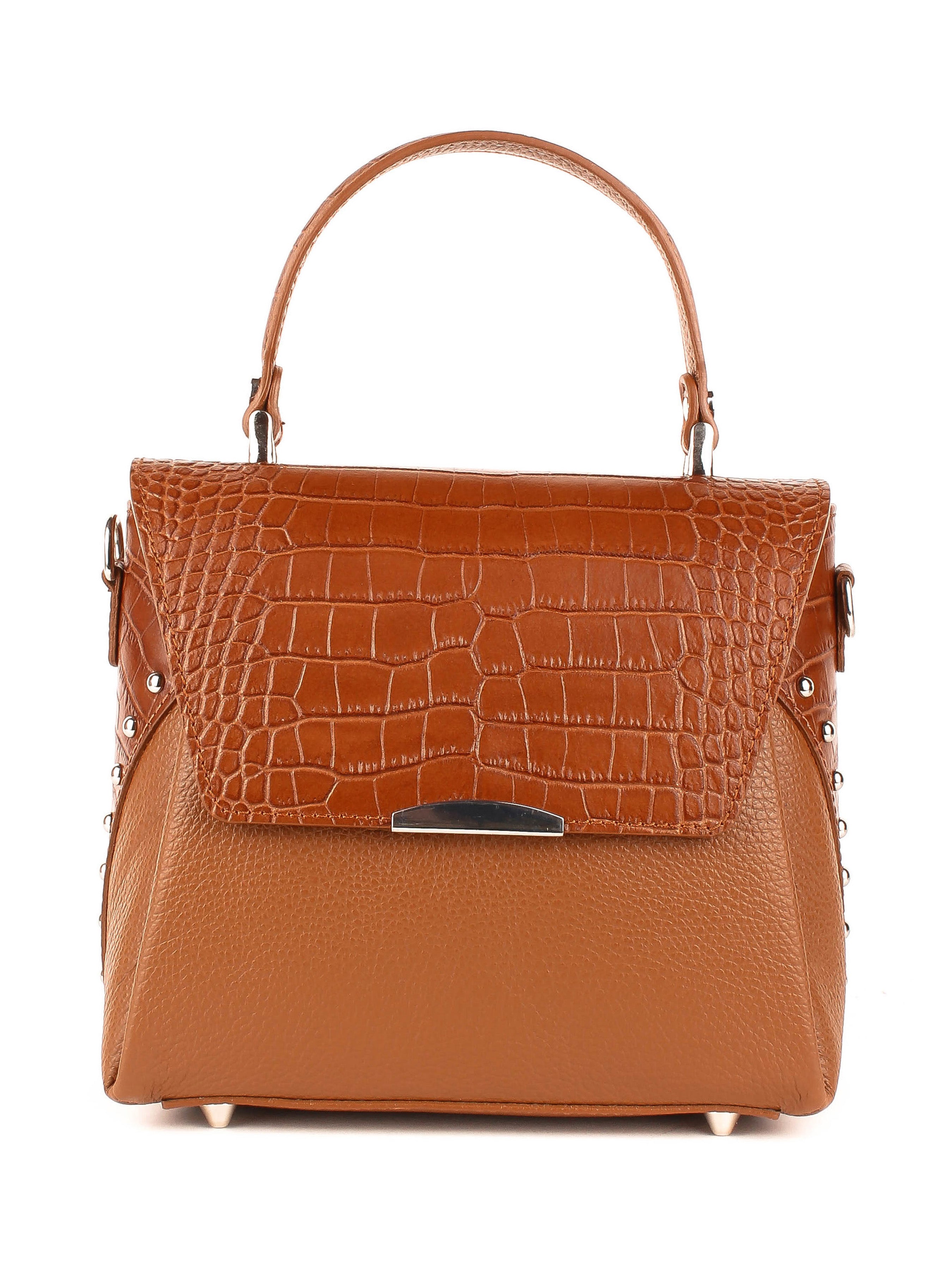 Bolso de mano de piel italiana Rojo 6399-45-101