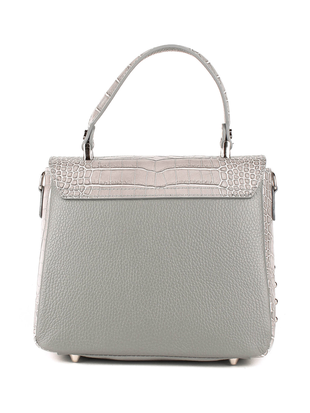 Bolso de mano de piel italiana Gris 6399-18-101