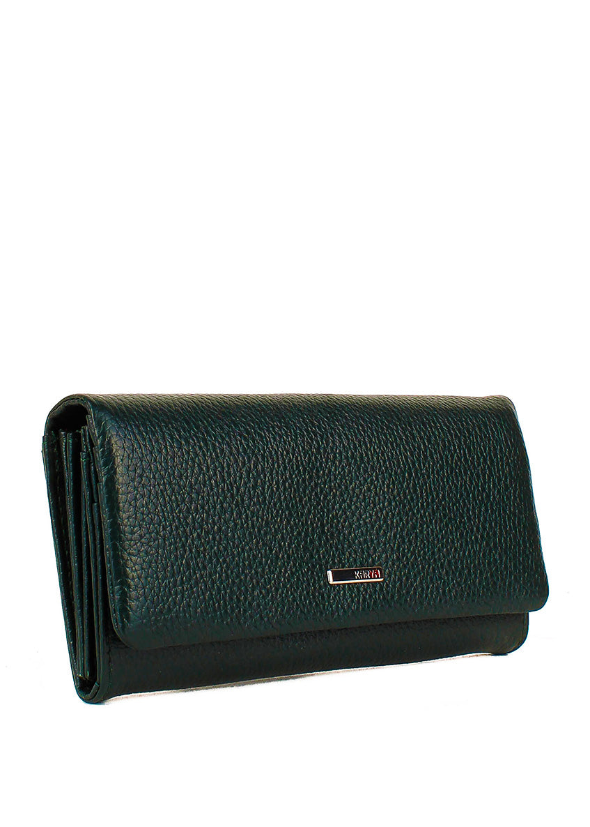 Cartera de piel italiana Verde 1159-030