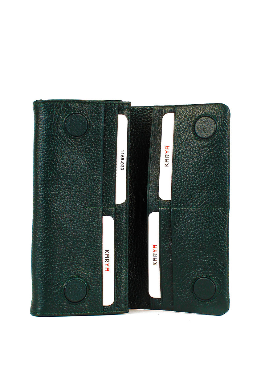 Cartera de piel italiana Verde 1159-030