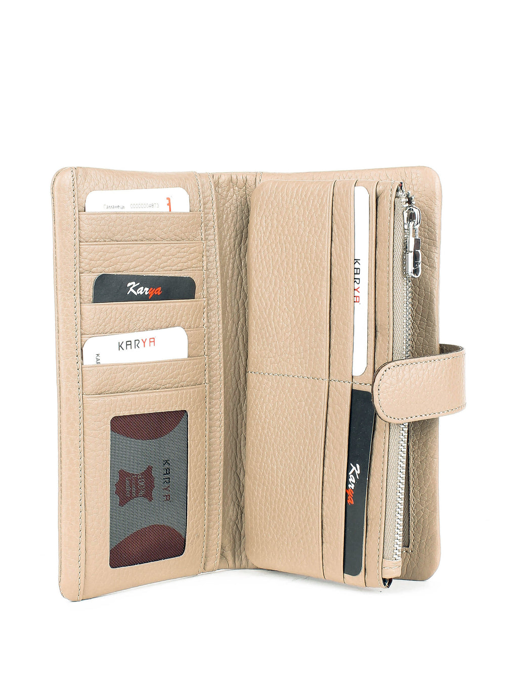 Cartera de piel italiana Gris 1135-50