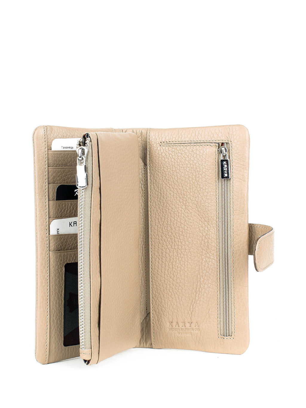 Cartera de piel italiana Gris 1135-50