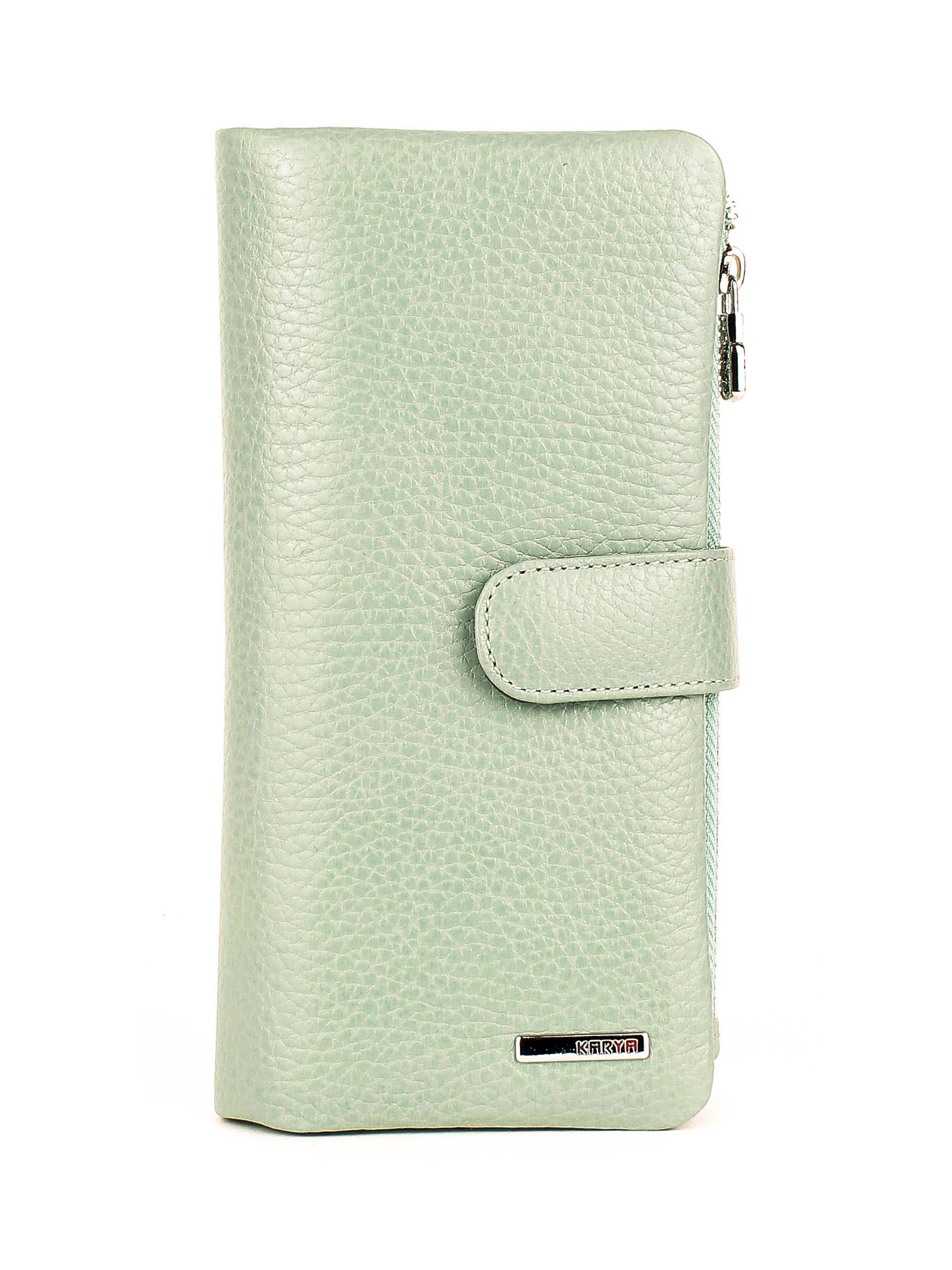 Cartera de piel italiana Verde 1135-026