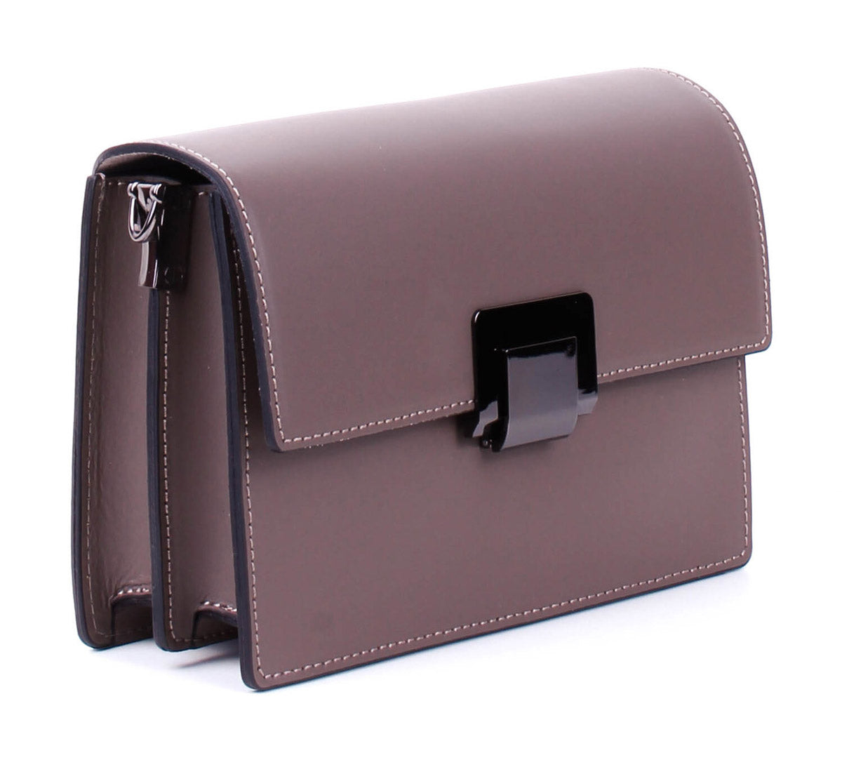 Bandolera de piel italiana Gris, Marrón 4701-104-31