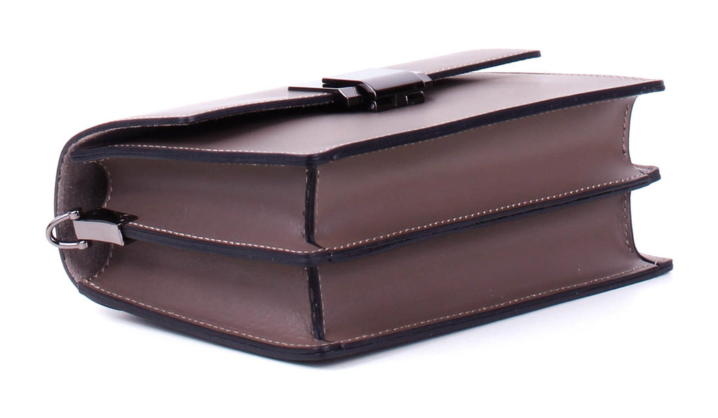 Bandolera de piel italiana Gris, Marrón 4701-104-31