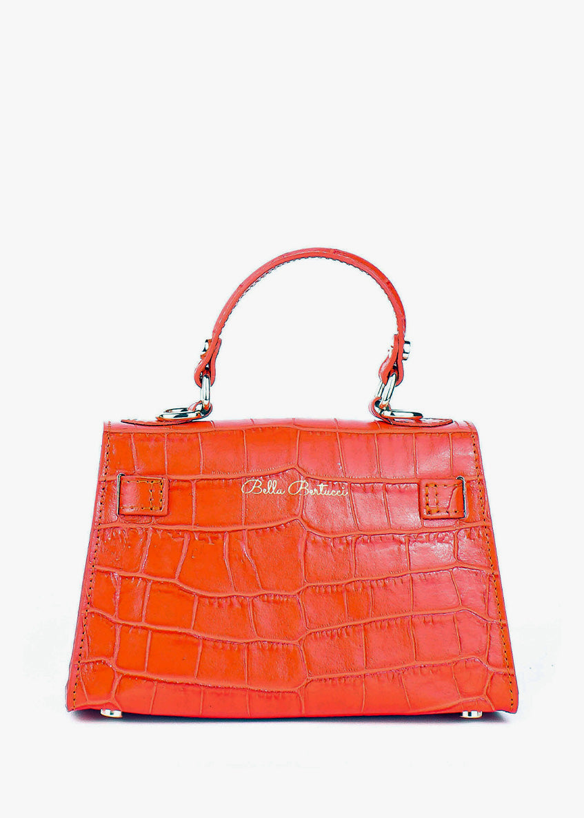 Bolso de mano de piel italiana Amarillo 8364-19-36