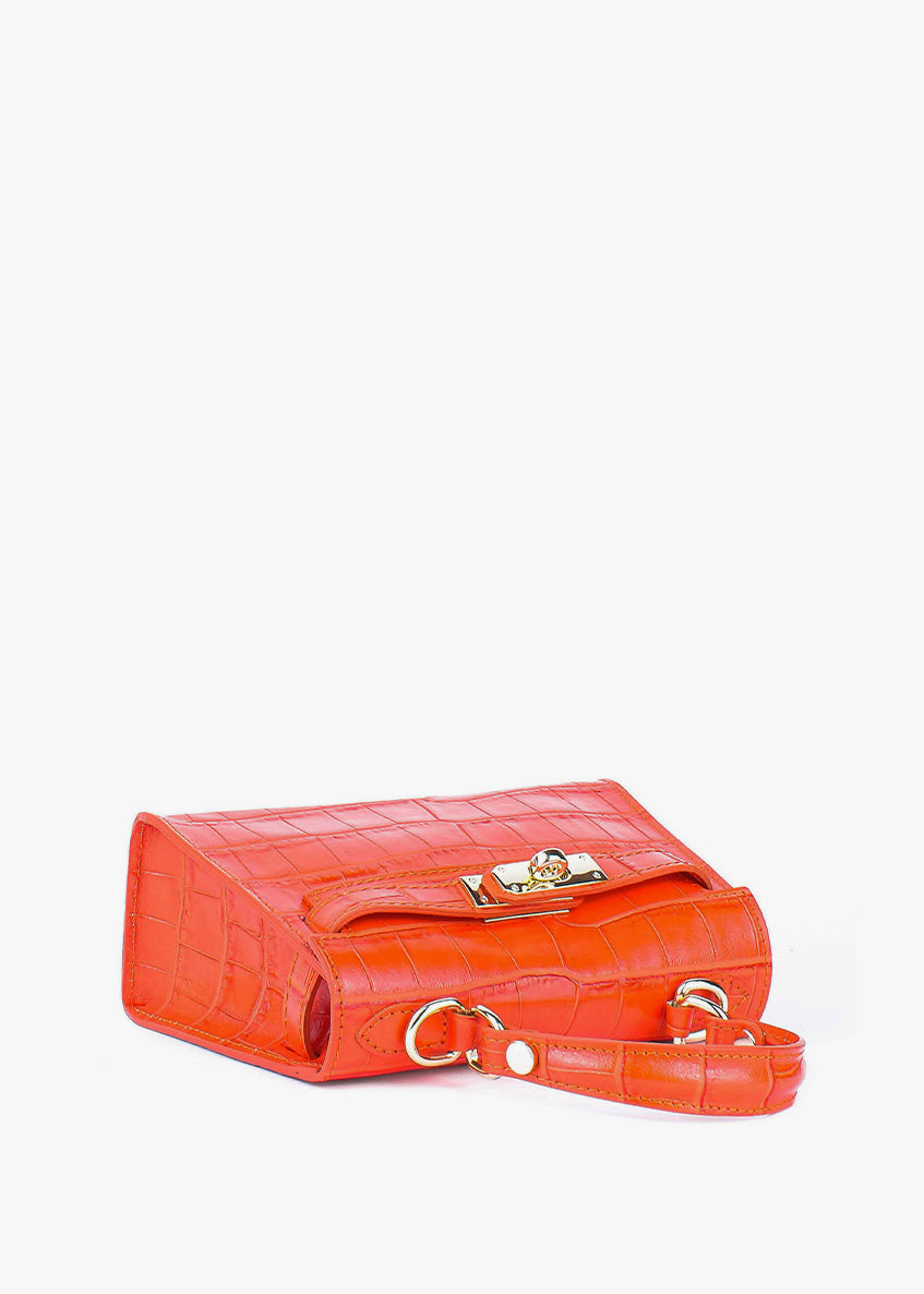 Bolso de mano de piel italiana Amarillo 8364-19-36