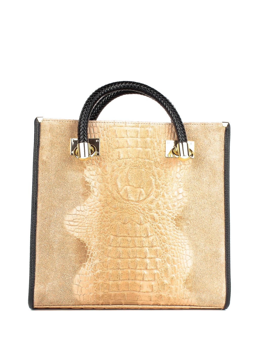 Bolso Tote de piel italiana Beige 8560-60-36