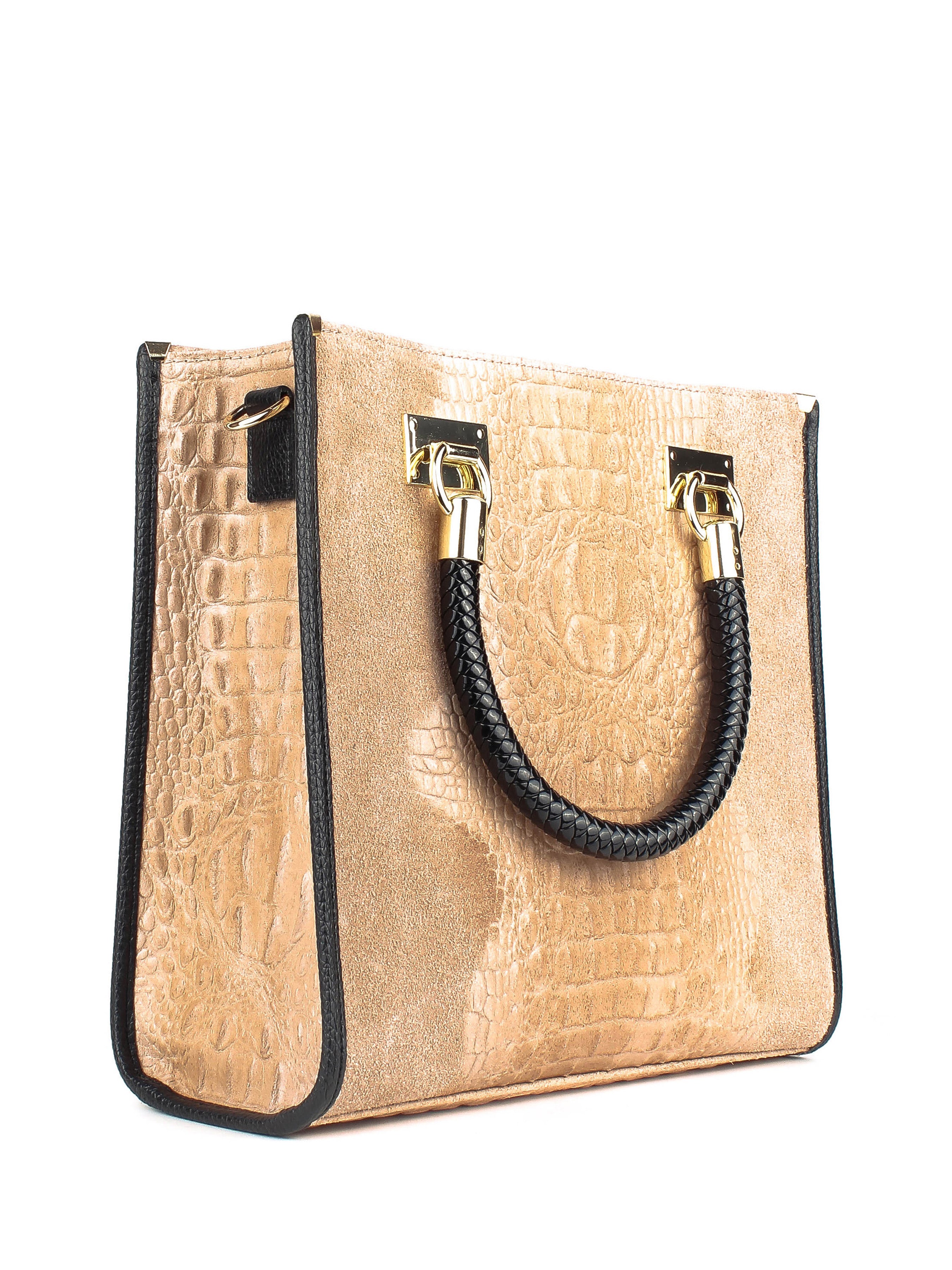 Bolso Tote de piel italiana Beige 8560-60-36