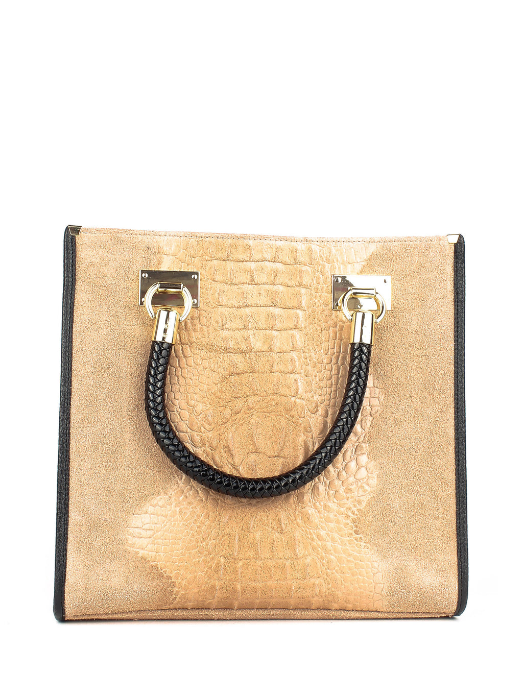 Bolso Tote de piel italiana Beige 8560-60-36