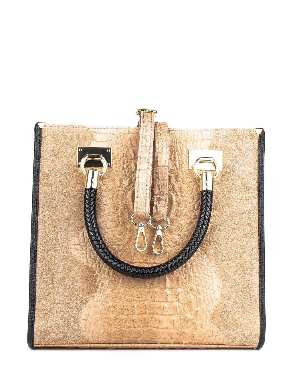 Bolso Tote de piel italiana Beige 8560-60-36