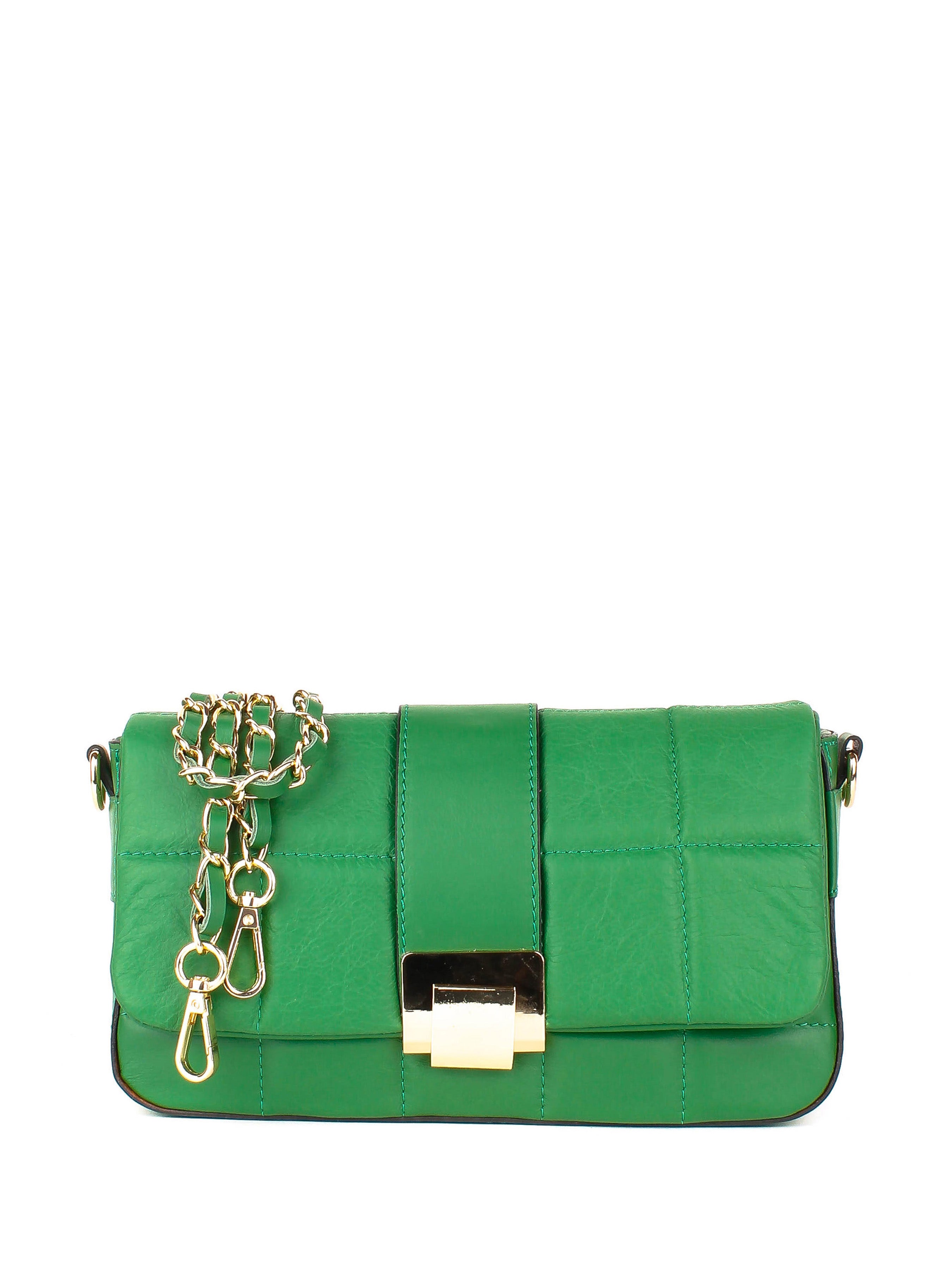 Bandolera de piel italiana Verde 5522-08-37