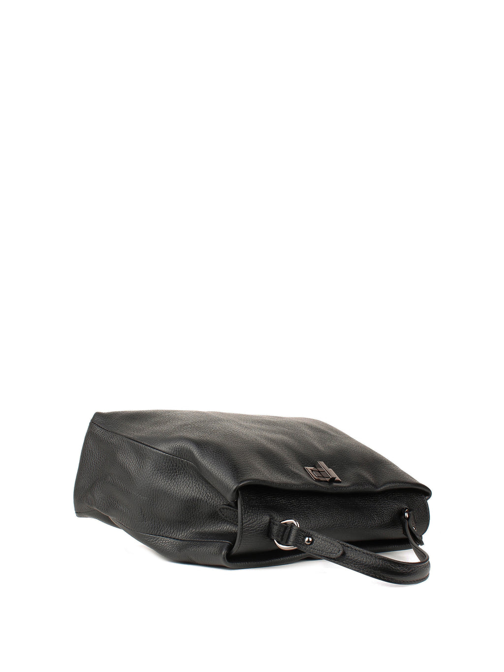 Bolso de mano de piel italiana LUNGA Negro