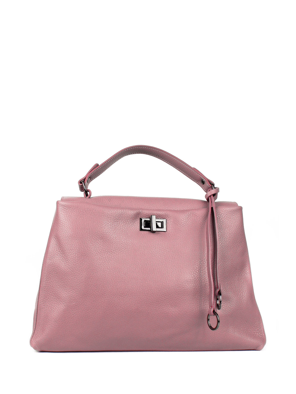Bolso de mano de piel italiana LUNGA Rosa