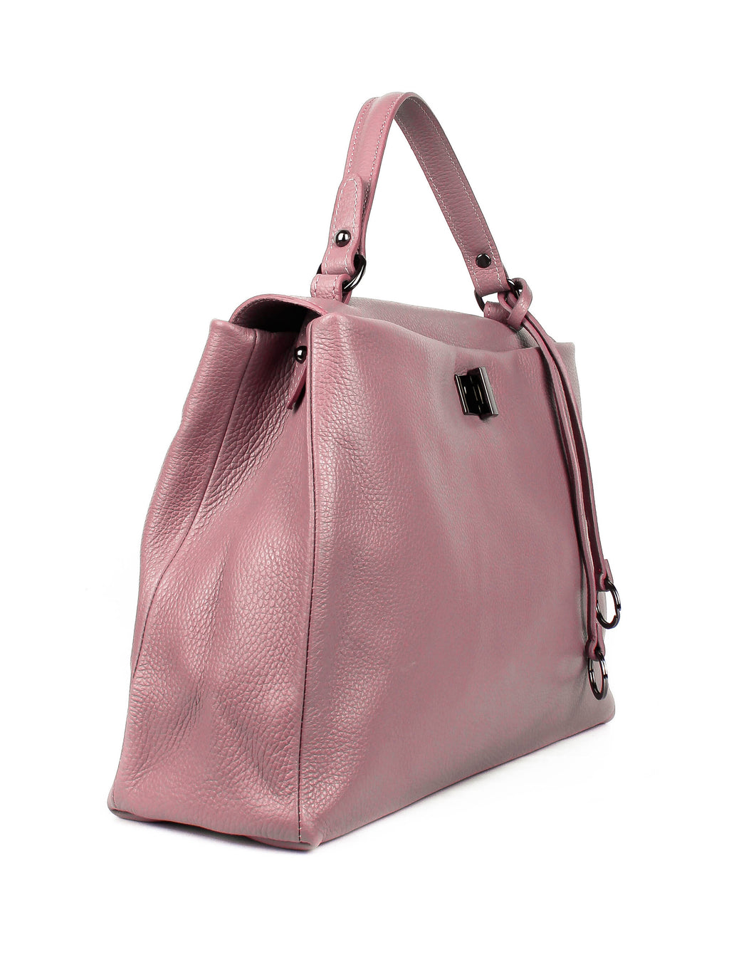 Bolso de mano de piel italiana LUNGA Rosa