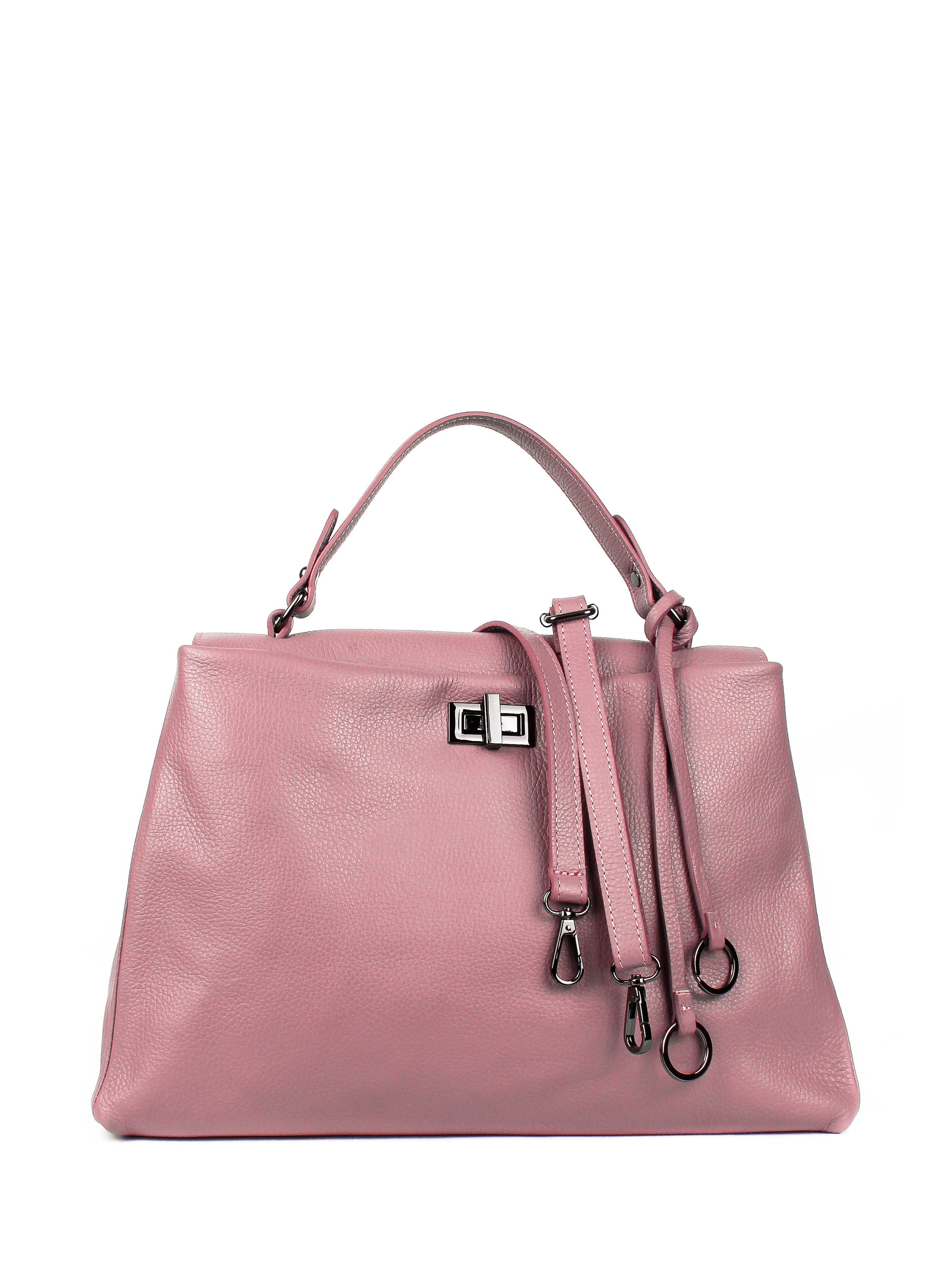 Bolso de mano de piel italiana LUNGA Rosa